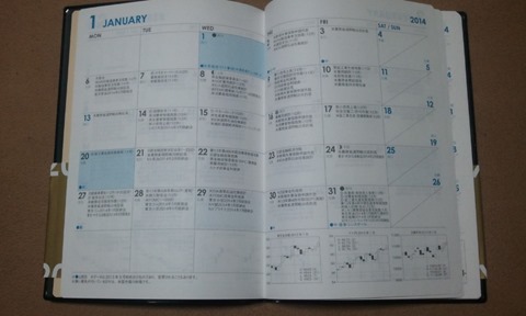 2014年1月のカレンダー
